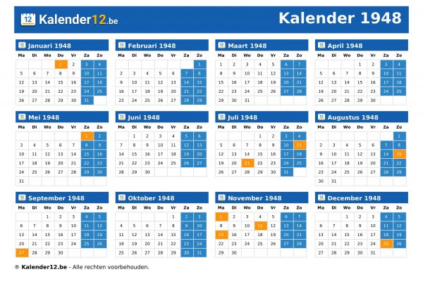 Kalender 1948