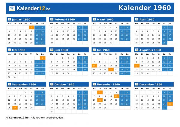 Kalender 1960