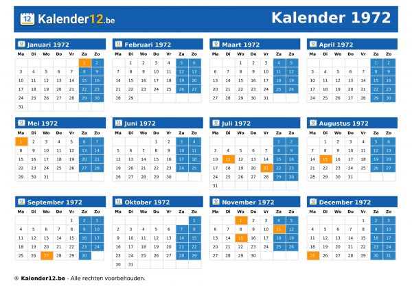 Kalender 1972