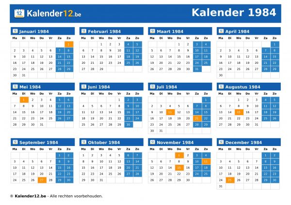 Kalender 1984