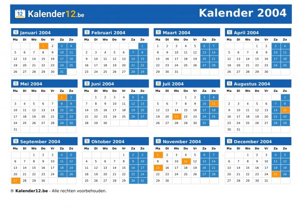 Kalender 2004