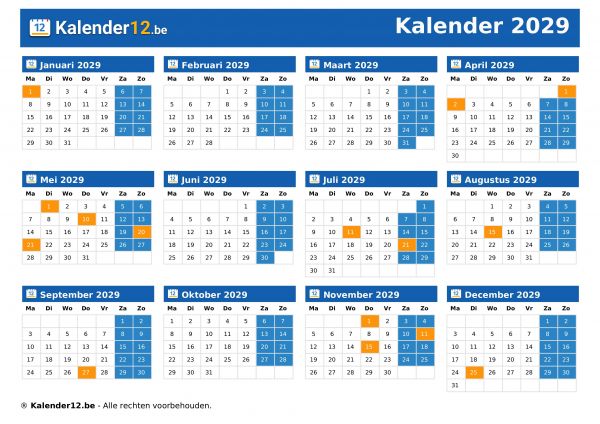 Kalender 2029