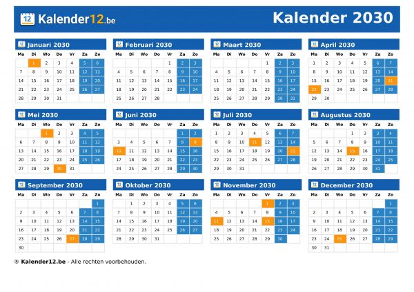Kalender 2030
