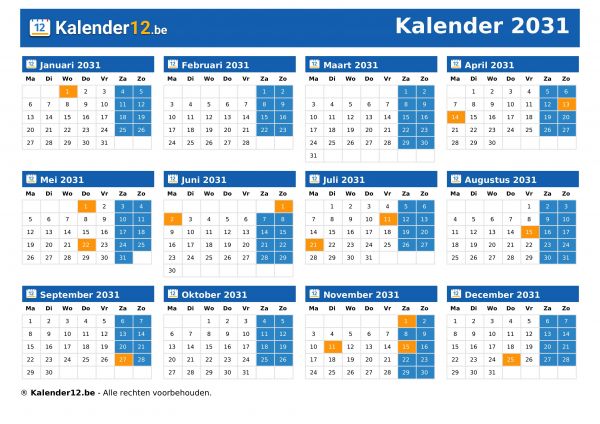 Kalender 2031