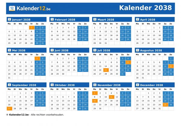 Kalender 2038