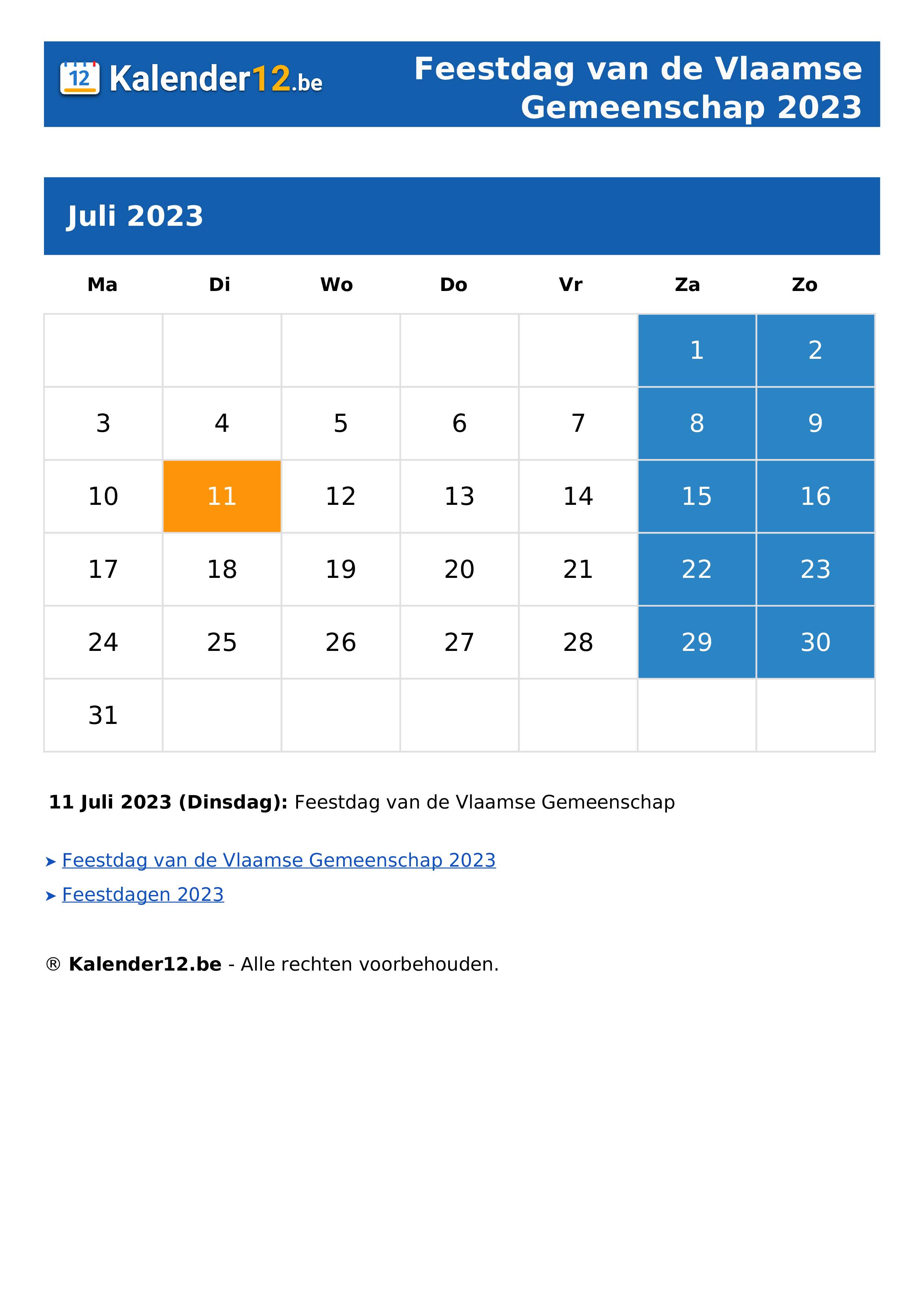 Feestdag van de Vlaamse Gemeenschap 2023