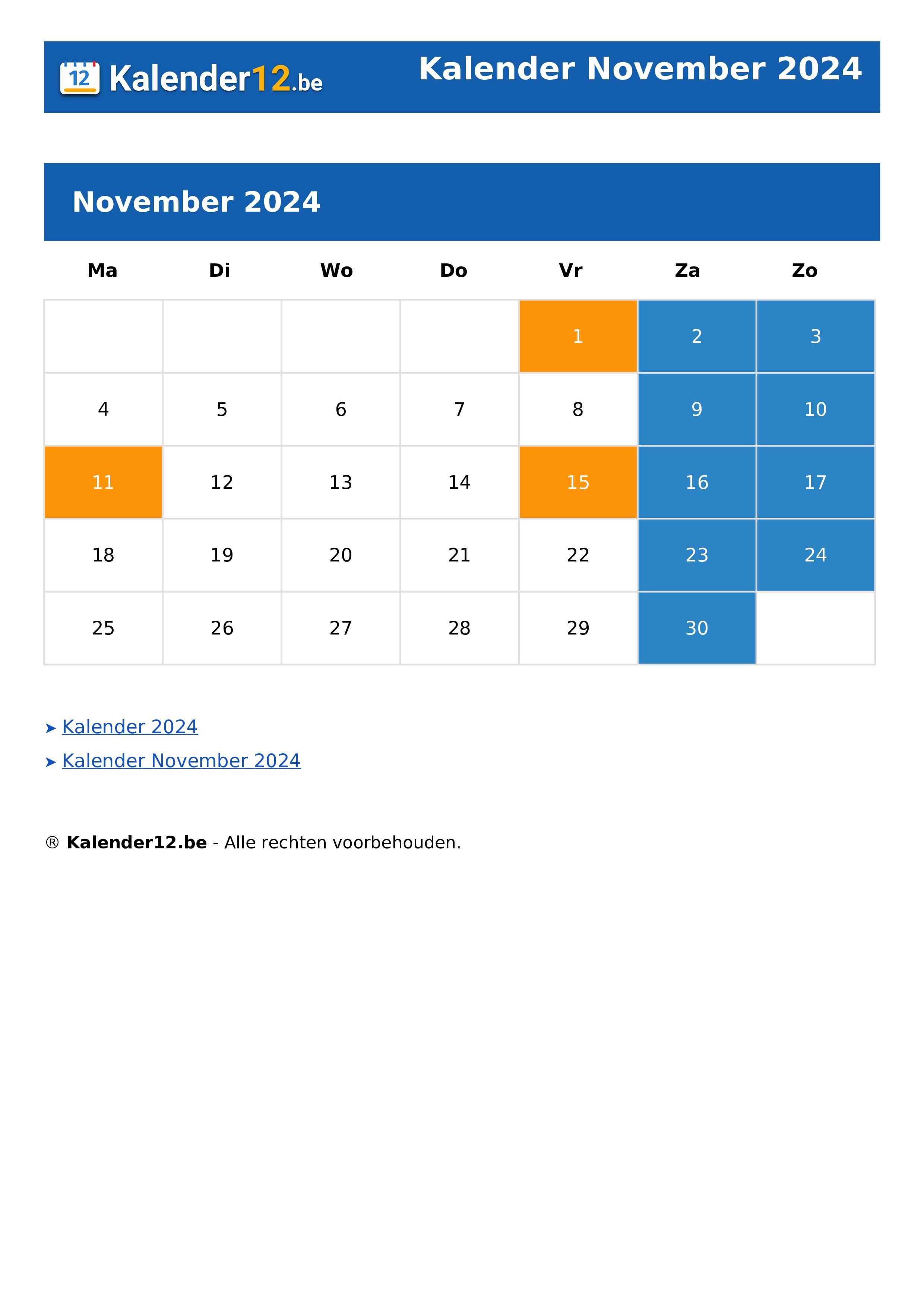 Kalender November 2024